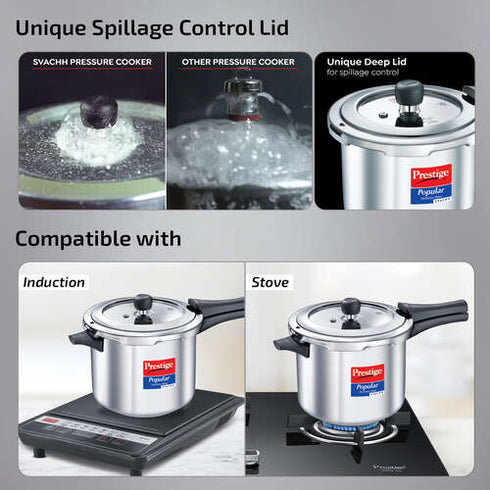 Prestige Popular Svachh Stainless Steel Pressure Cooker 5 L Combo