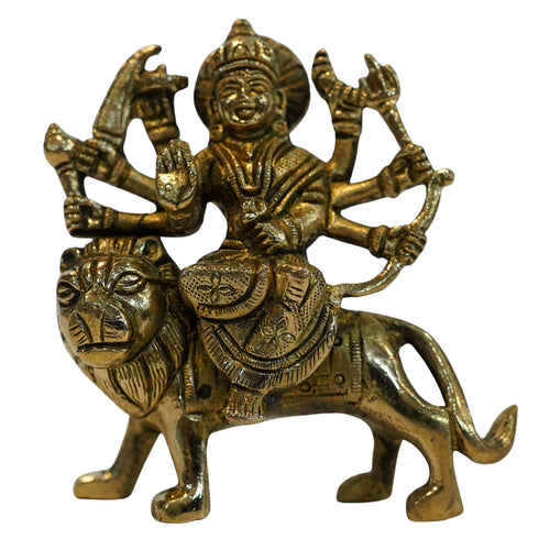 Brass Maa Durga Blessing Pose Statue 563g