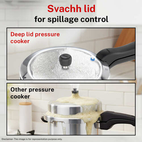 Prestige Svachh Aluminium Anti Bulge Gas And Induction Compatible Pressure Cooker 7.5 L Silver