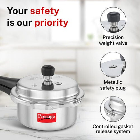 Prestige Popular Virgin Aluminium Pressure Cooker 2 L Silver
