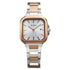 Titan Slim Square Quartz Analog with Date Silver Dial With Two Toned Color Strap Watch