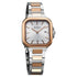 Titan Slim Square Quartz Analog with Date Silver Dial With Two Toned Color Strap Watch