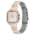 Titan Slim Square Quartz Analog with Date Silver Dial With Two Toned Color Strap Watch