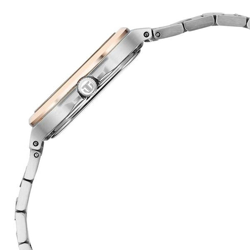 Titan Slim Square Quartz Analog with Date Silver Dial With Two Toned Color Strap Watch