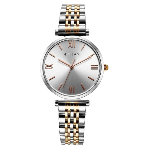 Titan Workmode Quartz Analog Silver Dial Metal Strap watch For Women