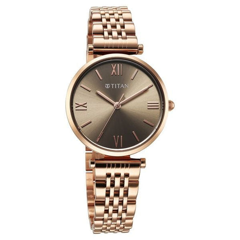 Titan Workmode Quartz Analog Grey Dial Metal Strap watch For Women
