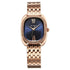 Titan Glamour Quartz Analog Blue Dial Rose Gold Stainless Steel Strap Watch For Women