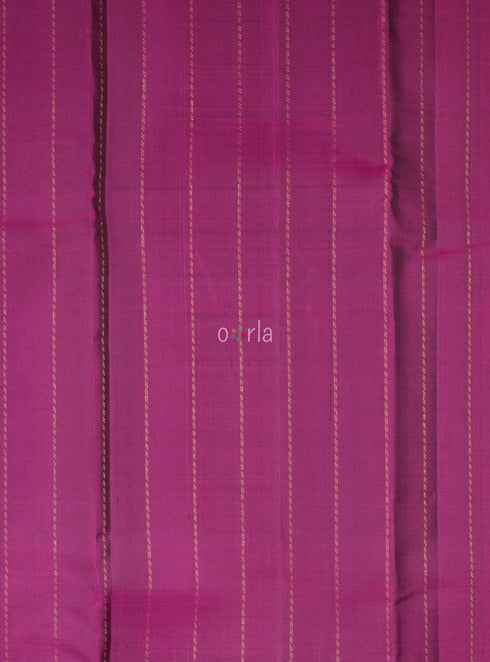 Prakruthi Ezhil Golden Dance & Violet Turning Handloom Soft Silk Saree