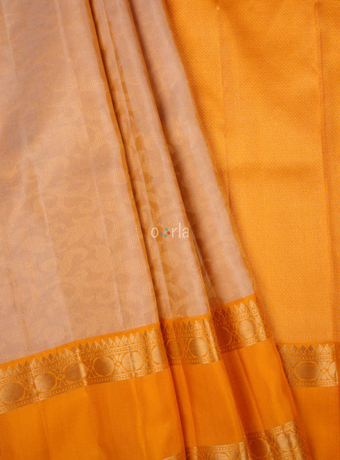 Prakruthi Vivaha Golden Sunset Kanchi Border Handloom Soft Silk Saree
