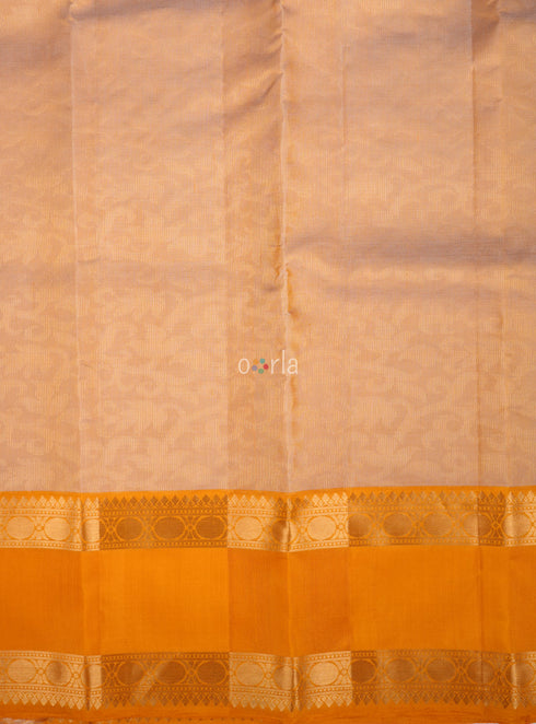 Prakruthi Vivaha Golden Sunset Kanchi Border Handloom Soft Silk Saree