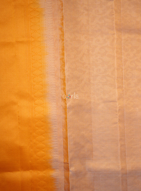 Prakruthi Vivaha Golden Sunset Kanchi Border Handloom Soft Silk Saree