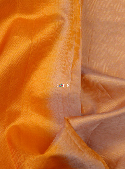 Prakruthi Vivaha Golden Sunset Kanchi Border Handloom Soft Silk Saree