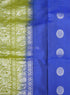 Prakruthi Mughizh Royal Blue & Tea Green Kanchi Border Handloom Soft Silk Saree