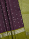 Prakruthi Mughizh Grape & Tea Green Kanchi Border Handloom Soft Silk Saree