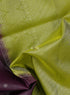 Prakruthi Mughizh Grape & Tea Green Kanchi Border Handloom Soft Silk Saree
