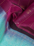 Prakruthi Mughizh Rich Mulberry & Blue Checks Bhutta Handloom Soft Silk Saree
