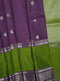 Prakruthi Mughizh Grape & Valley Green Kanchi Border Handloom Soft Silk Saree