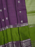 Prakruthi Mughizh Grape & Valley Green Kanchi Border Handloom Soft Silk Saree