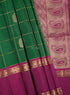Prakruthi Mughizh Forest Green & Violet Kanchi Border Handloom Soft Silk Saree