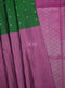 Prakruthi Mughizh Forest Green & Purple Check Handloom Soft Silk Saree