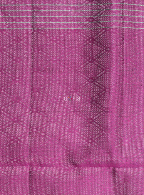 Prakruthi Mughizh Forest Green & Purple Check Handloom Soft Silk Saree