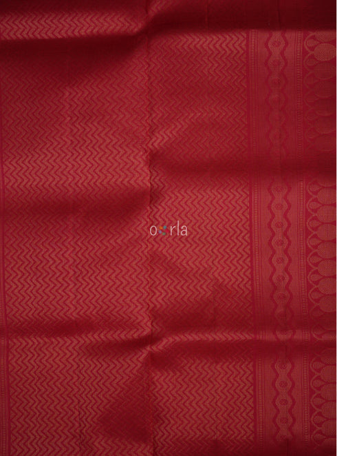 Prakruthi Swarnam Blush & Red Plain Fancy Handloom Soft Silk Saree
