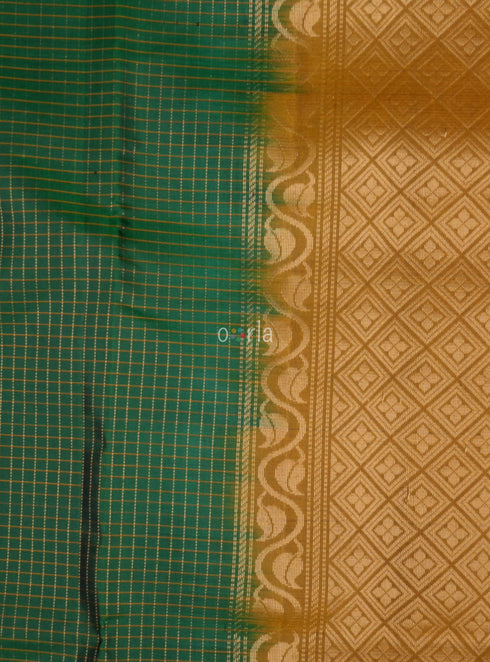 Prakruthi Vivaha Antique bronze & Blue Vaira Oosi Handloom Soft Silk Saree