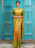 Prakruthi Vivaha Golden Sunset With Light Green Bridal Handloom Soft Silk Saree