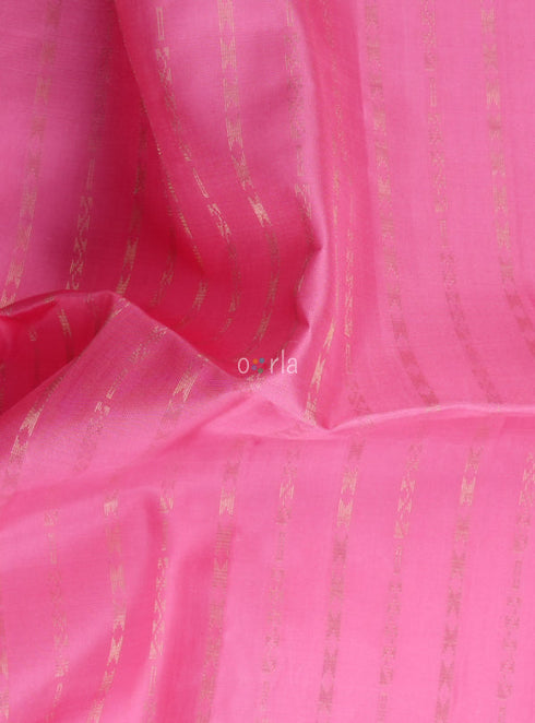 Prakruthi Swarnam Baby Pink Fancy Handloom Soft Silk Saree