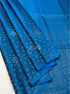 Prakruthi Ezhil Dreamy Blue Pure Silver Zari with Sleeve Work Handloom Soft Silk Saree