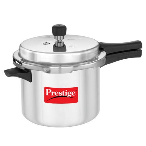 Prestige Popular Virgin Aluminium Precision Weight Valve Pressure Cooker 5 L Silver