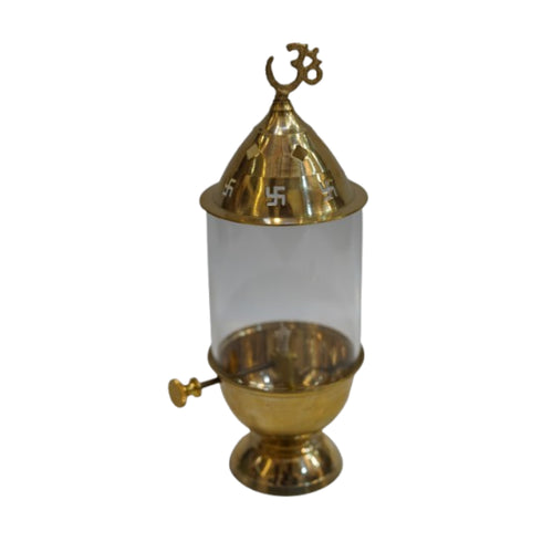 Brass Oil Lamp with Cover 281g