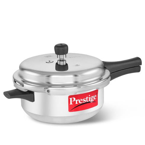 Prestige Popular Plus Virgin Aluminium Precision Weight Valve Junior Deep Pan Pressure Cooker Silver 4 L