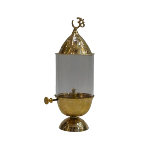 Glass Cover Brass Diya 174g