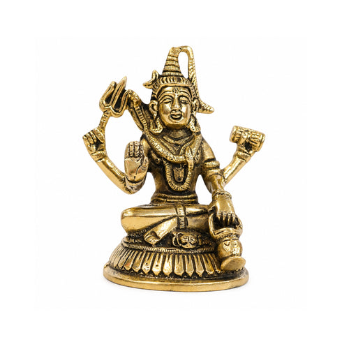 Brass Shiva Blessing Posture Religious Idol 657g