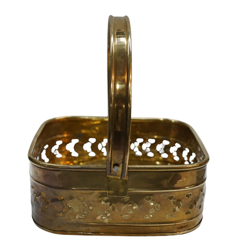 Brass Finish Flower Basket