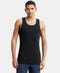 Jockey Super Combed Cotton Rib Round Neck with Racerback Gym Vest | Black