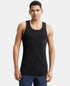 Jockey Super Combed Cotton Rib Round Neck with Racerback Gym Vest | Black