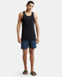 Jockey Super Combed Cotton Rib Round Neck with Racerback Gym Vest | Black
