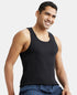 Jockey Super Combed Cotton Rib Round Neck with Racerback Gym Vest | Black