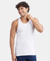 Jockey Super Combed Cotton Rib Round Neck with Racerback Gym Vest | White | Pack of 2