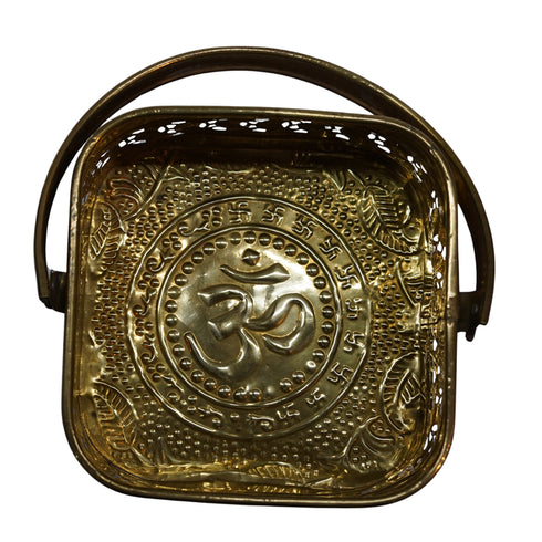 Brass Finish Flower Basket