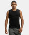 Jockey Super Combed Cotton Rib Solid Round Neck Muscle Vest | Black