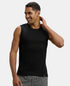 Jockey Super Combed Cotton Rib Solid Round Neck Muscle Vest | Black