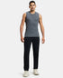 Jockey Super Combed Cotton Rib Solid Round Neck Muscle Vest | Black And Charcoal | Pack of 2