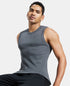 Jockey Super Combed Cotton Rib Solid Round Neck Muscle Vest | Black And Charcoal | Pack of 2