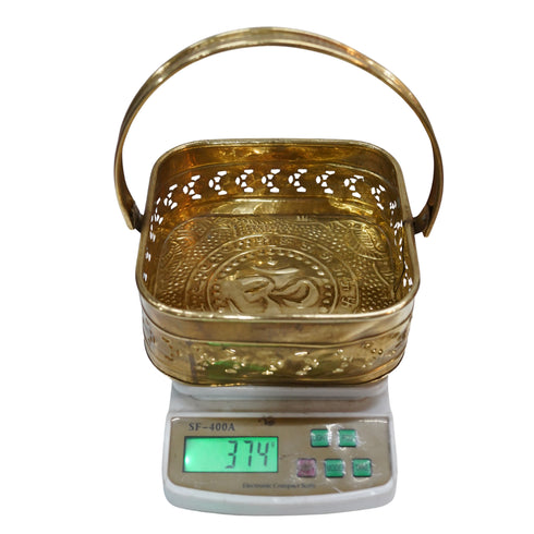 Brass Finish Flower Basket