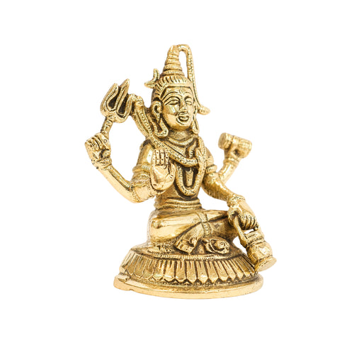 Brass Shiva Blessing Posture Religious Idol 657g