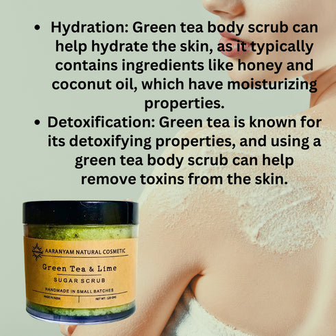 Aaranyam Green Tea and Lime Sugar Scrub For Face and Body