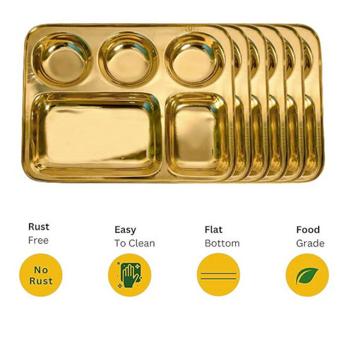 Rectangular Shape Brass Dinner Plate